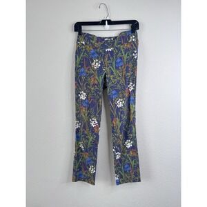 J. McLaughlin Floral Stretch Pants Women's 2 Multicolor Botanical Boho Preppy